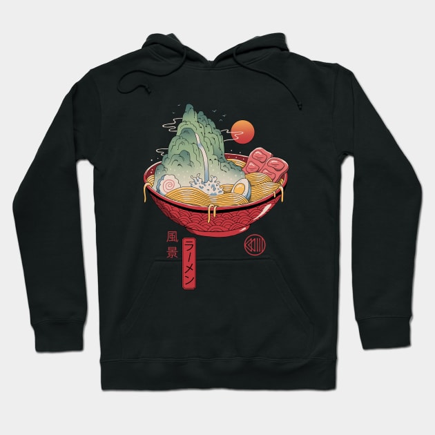 Ramen Landscape Hoodie by Vincent Trinidad Art